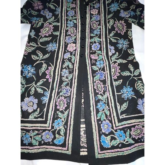 Liz Claiborne Dresses Tunic Top - Size 4 - Gorgeous Floral Design - Picture 3 of 11